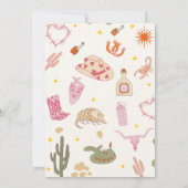 ウェスタン女性のカーボーイファースト・ロデオ1st誕生日パーティー 招待状 (裏面)