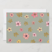 ウェスタン女性のカーボーイフォトフラワーズブーツ誕生日 招待状 (裏面)