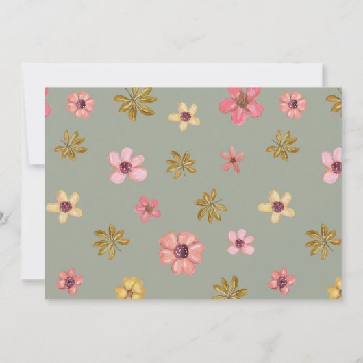 ウェスタン女性のカーボーイフォトフラワーズブーツ誕生日 招待状 (裏面)