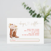 ウェスタン女性のカーボーイフローラブーツおむつラッフル エンクロージャーカード (スタンド正面)