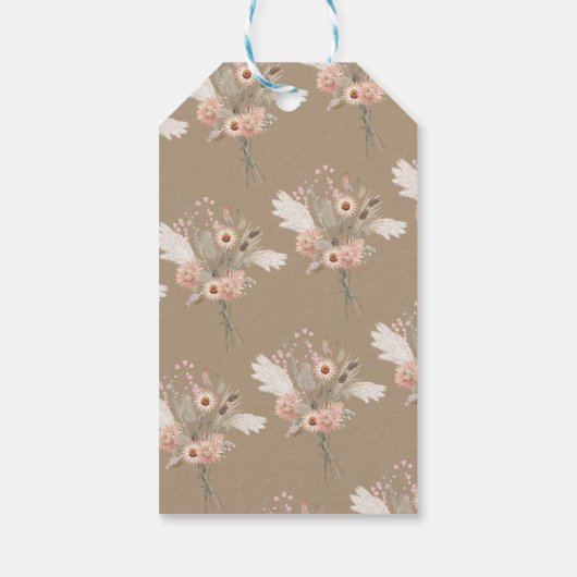 ウェスタン女性のカーボーイフローラブーツシャワー ギフトタグ (裏面)