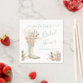 ウェスタン女性のカーボーイフローラブーツシャワー スタンダードカクテルナプキン (インサイチュ)