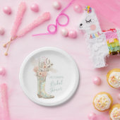 ウェスタン女性のカーボーイフローラブーツシャワー ペーパープレート (パーティー)