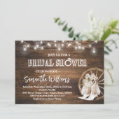 ウェスタン女性のカーボーイブライダルシャワーカントリーシ結婚ック 招待状 (スタンド正面)