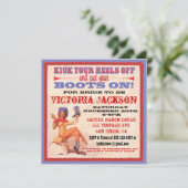 ウェスタン女性のカーボーイブライダルシャワーパーティの招待状 招待状 (スタンド正面)