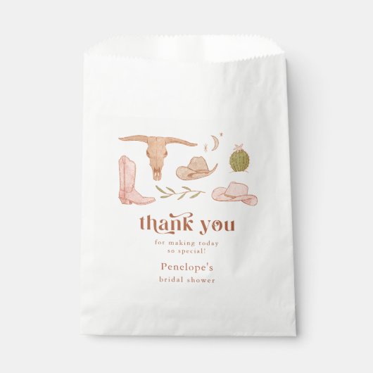 ウェスタン女性のカーボーイブライダルシャワー フェイバーバッグ (正面)