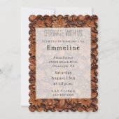 ウェスタン女性のカーボーイブラウンフローラレザーフェイクズ 招待状 (正面)