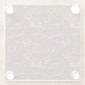 ウェスタン女性のカーボーイブラウンフローラ ガラスコースター (裏面)