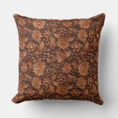 ウェスタン女性のカーボーイブラウンフローラ クッション (正面)