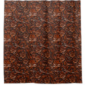 ウェスタン女性のカーボーイブラウンフローラ シャワーカーテン (正面)