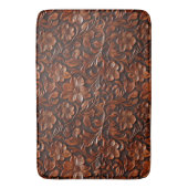 ウェスタン女性のカーボーイブラウンフローラ バスマット (正面縦)