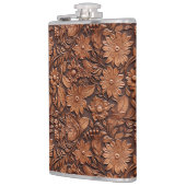 ウェスタン女性のカーボーイブラウンフローラ フラスク (左)