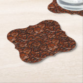 ウェスタン女性のカーボーイブラウンフローラ ペーパーコースター (アングル)