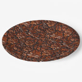 ウェスタン女性のカーボーイブラウンフローラ ペーパープレート (アングル)