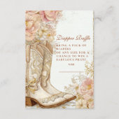 ウェスタン女性のカーボーイブーツフローラおむつラッフル エンクロージャーカード (正面)