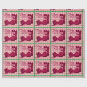 ウェスタン女性のカーボーイブーツ&ハットヴァレンティーンオンチェック ラッピングペーパー (フラット)