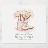 ウェスタン女性のカーボーイプニーズブーツバブリーブライダルシャワー スパークリングワインラベル (シングルラベル)