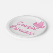 ウェスタン女性のカーボーイプリンセスパーティーピンクハット ペーパープレート (アングル)