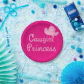 ウェスタン女性のカーボーイプリンセスパーティーピンクハット ペーパープレート (パーティー)