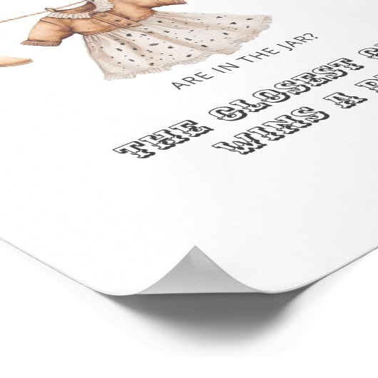 ウェスタン女性のカーボーイベイビーシャワー何人のキャンディゲーム ポスター (角)