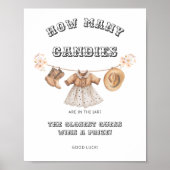 ウェスタン女性のカーボーイベイビーシャワー何人のキャンディゲーム ポスター (正面)