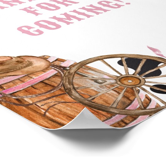 ウェスタン女性のカーボーイベイビーシャワー来ありがとう ポスター (角)