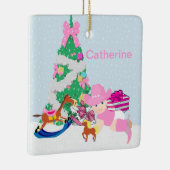 ウェスタン女性のカーボーイベビークリスマスツリーシーン セラミックオーナメント (右)