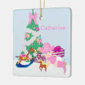 ウェスタン女性のカーボーイベビークリスマスツリーシーン セラミックオーナメント (左)
