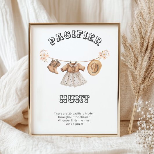 ウェスタン女性のカーボーイベビーシャワーおしゃぶり狩り ポスター