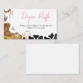 ウェスタン女性のカーボーイベビーシャワーおむつラッフル エンクロージャーカード (正面/裏面)