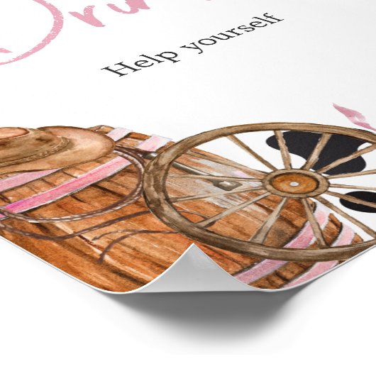 ウェスタン女性のカーボーイベビーシャワードリンク ポスター (角)