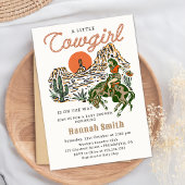 ウェスタン女性のカーボーイベビーシャワー招待状 招待状