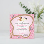 ウェスタン女性のカーボーイホースパーティの招待状 招待状 (スタンド正面)