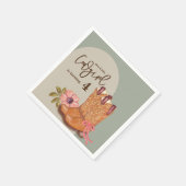 ウェスタン女性のカーボーイボホフラワーズブーツバースデーパーティー スタンダードカクテルナプキン (角)