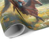 ウェスタン女性のカーボーイライディングホース ラッピングペーパー (ロールコーナー)