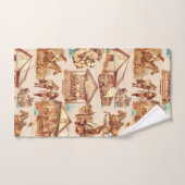 ウェスタン女性のカーボーイランチホースシーン バスタオルセット (ハンドタオル)