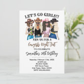 ウェスタン女性のカーボーイレッツゴーガールズ誕生日 招待状 (スタンド正面)