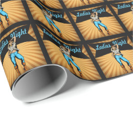 ウェスタン女性のカーボーイレディースナイト ラッピングペーパー