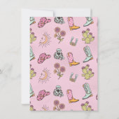 ウェスタン女性のカーボーイロデオハンドドロード誕生日 招待状 (裏面)