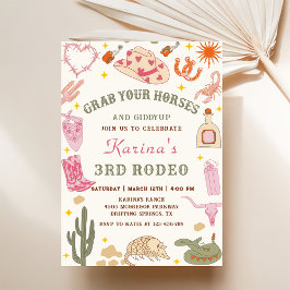 ウェスタン女性のカーボーイロデオバースデーパーティーの招待 招待状