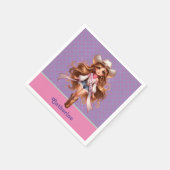 ウェスタン女性のカーボーイロデオプリンセス1 パーソナライズされた スタンダードカクテルナプキン (角)