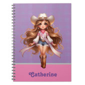 ウェスタン女性のカーボーイロデオプリンセス1 パーソナライズされた ノートブック (正面)