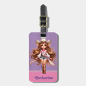 ウェスタン女性のカーボーイロデオプリンセス1 パーソナライズされた ラゲッジタグ (正面縦)