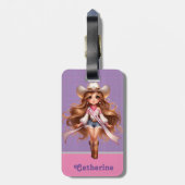 ウェスタン女性のカーボーイロデオプリンセス1 パーソナライズされた ラゲッジタグ (裏面縦)