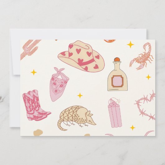 ウェスタン女性のカーボーイロデオ誕生日フォト招待状 招待状 (裏面)