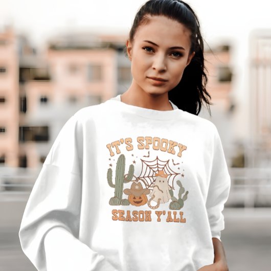 ウェスタン女性のカーボーイ不気味シーズンハロウィーン幽霊シール Tシャツ