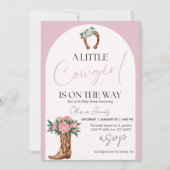 ウェスタン女性のカーボーイ写真の赤ちゃんシャワー 招待状 (正面)