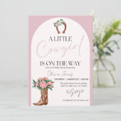 ウェスタン女性のカーボーイ写真の赤ちゃんシャワー 招待状 (スタンド正面)