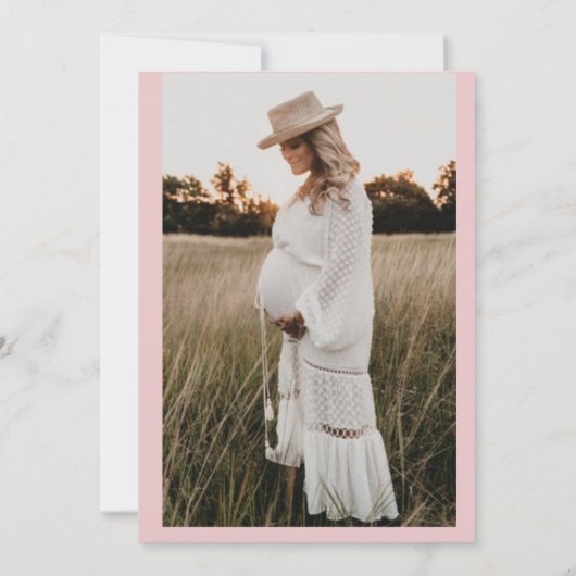 ウェスタン女性のカーボーイ写真の赤ちゃんシャワー 招待状 (裏面)