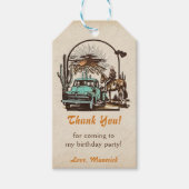 ウェスタン女性のカーボーイ誕生日パーティギフトラベル ギフトタグ (正面)